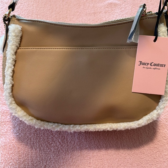 JUICY COUTURE ICE QUEEN SHOULDER BAG PECAN SHEARING Perfect For Winter Outfits - Picture 11 of 15